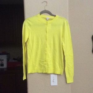 J Crew Yellow Cardigan